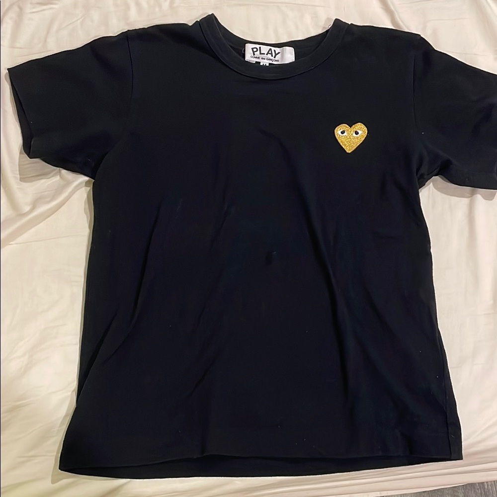Comme des Garcons PLAY Black and Gold Short Sleeve Tee